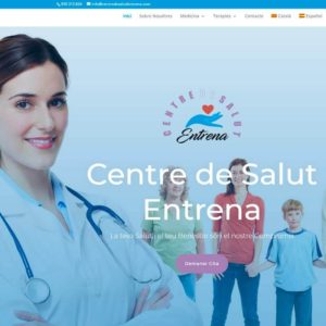 Captura de página web de Centro de salud Entrena como ejemplo de diseño web para centros de salud