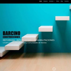 Captura de página web la empresa Barcino Construcciones como ejemplo de diseño web para empresa de reformas