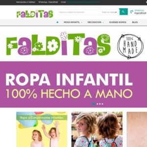 Captura de página web de Falditas Ropa Inantil como ejemplo de web de tienda de venta on line