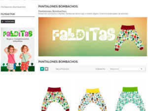 Captura de página web de Falditas tienda online