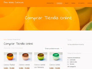 Captura de página web de venta online de Ana Velas Cuencos