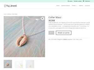 Captua de página web de tienda online Yuj Jewel