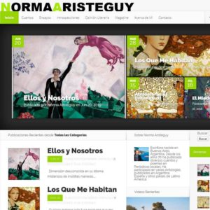 Captura de página web de la escritora Norma Arísteguy como ejemplo de diseño de web Profesional