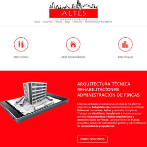Captura de página web de la empresa Grup Altés como ejemplo de diseño de página web