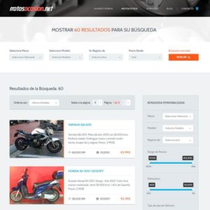 Captura de página web de Motos Ocasión como ejemplo de diseño web