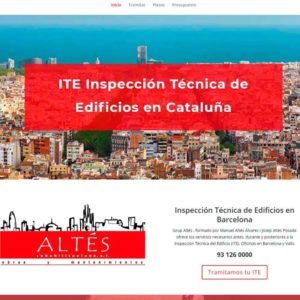 Captura de página web de ITE como ejemplo de diseño web
