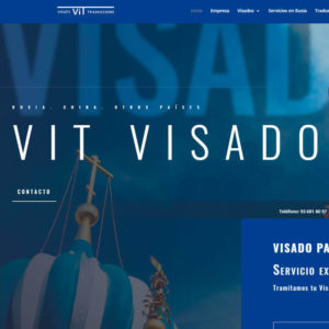 Captura de página web de la empresa VIT Visados como ejemplo de página web para empresas